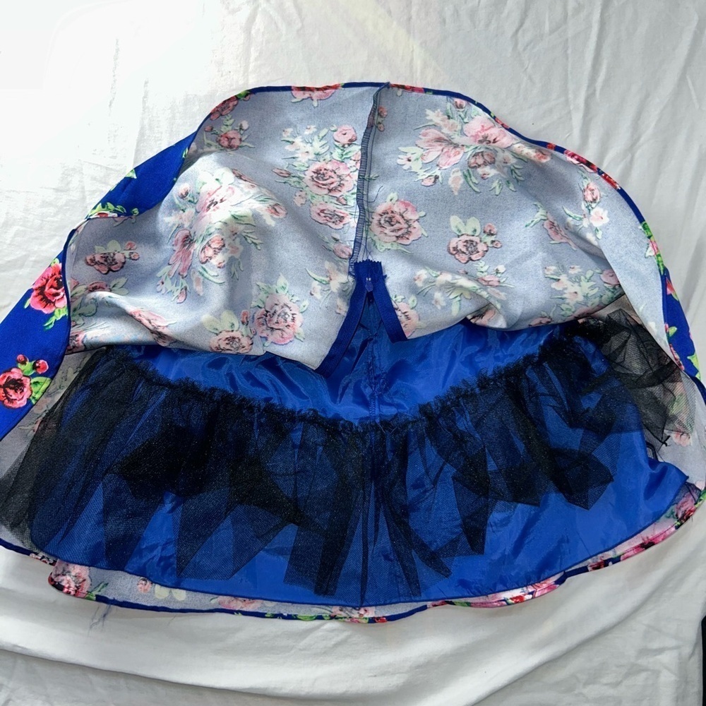 Windsor Floral Pink Blue Elegant Homecoming Skirt with Petticoat Sz 5/6 Women’s - Picture 10 of 11